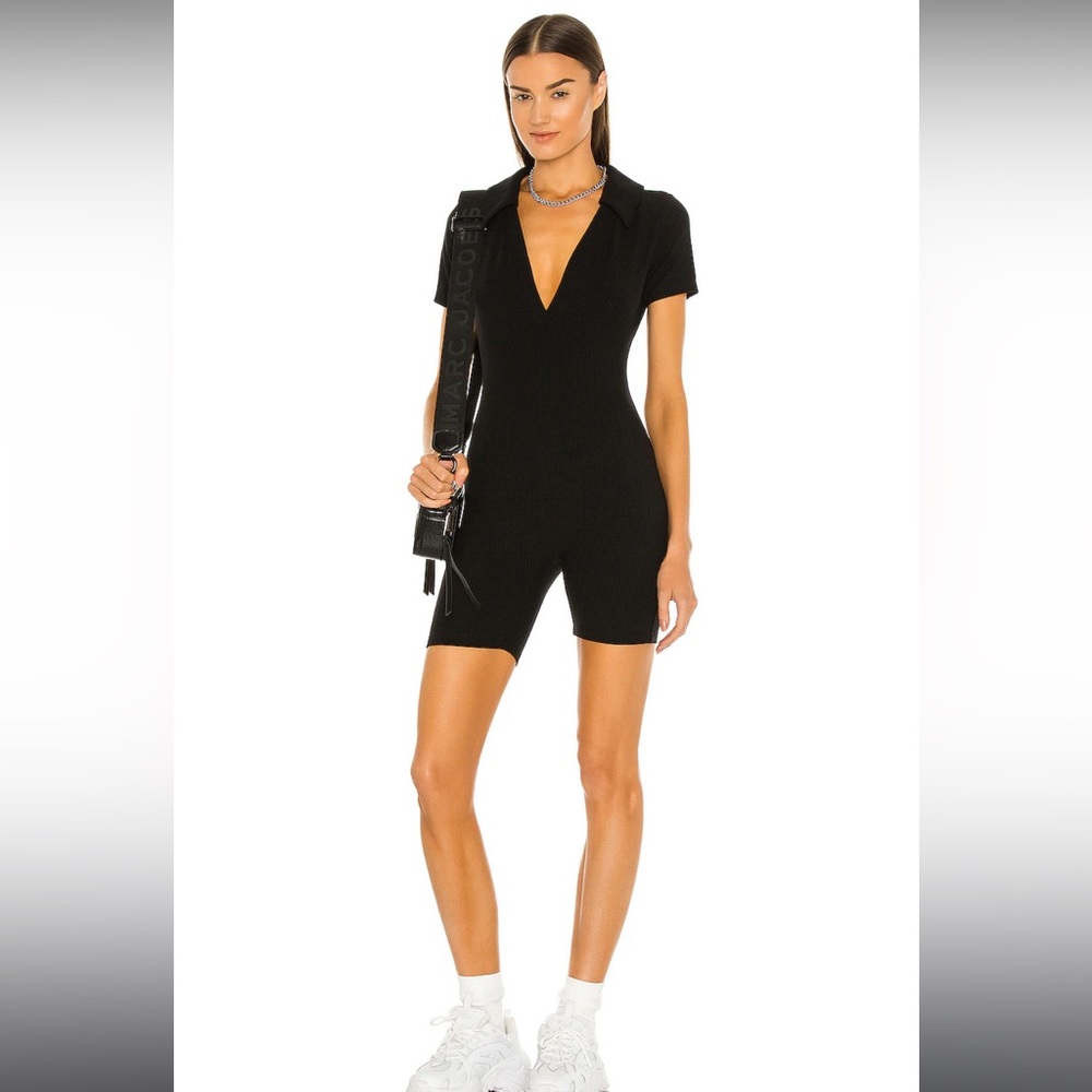 Polo Romper in Black